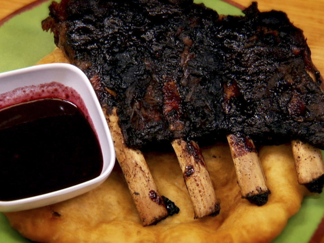 Blueberry Barbequed Bison Ribs