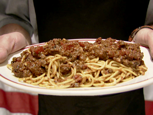 Meat Sauce and Spaghetti Recipe | Alton Brown | Food Network
