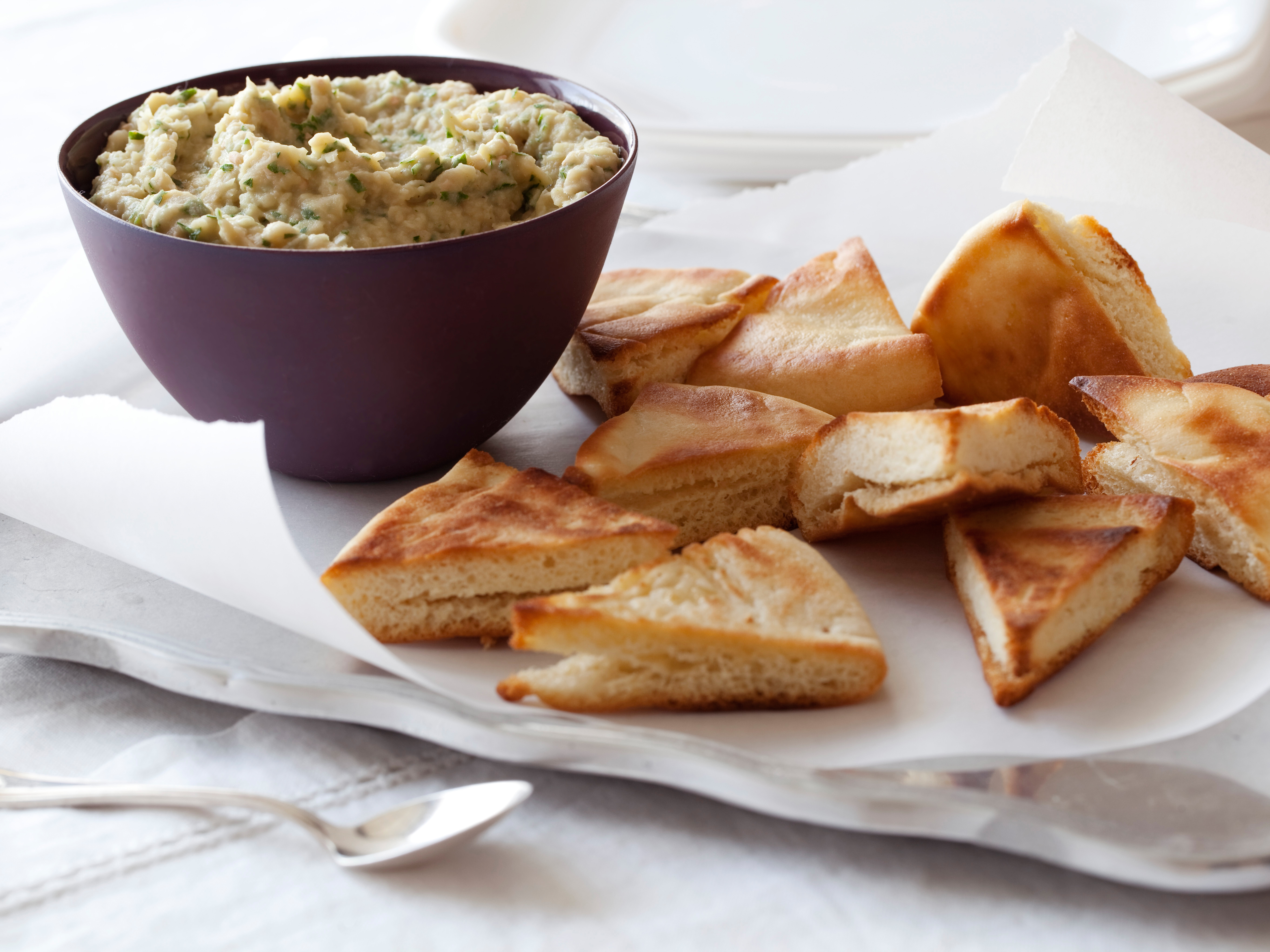 White Bean Dip with Pita Chips Recipe | Giada De Laurentiis | Food Network