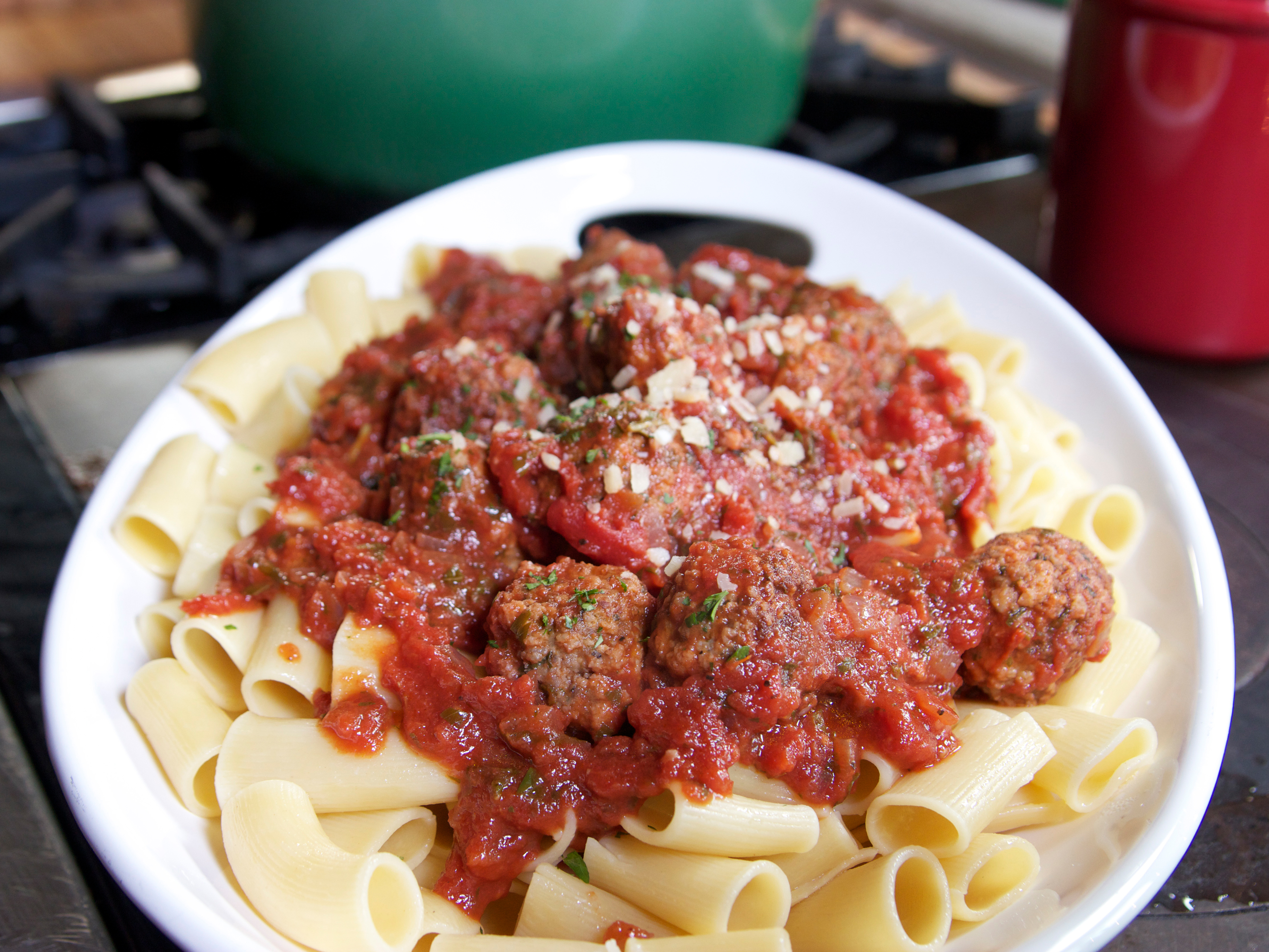 Rigatoni And Meatballs Authentic Italian Meatballs With Sunday Sauce