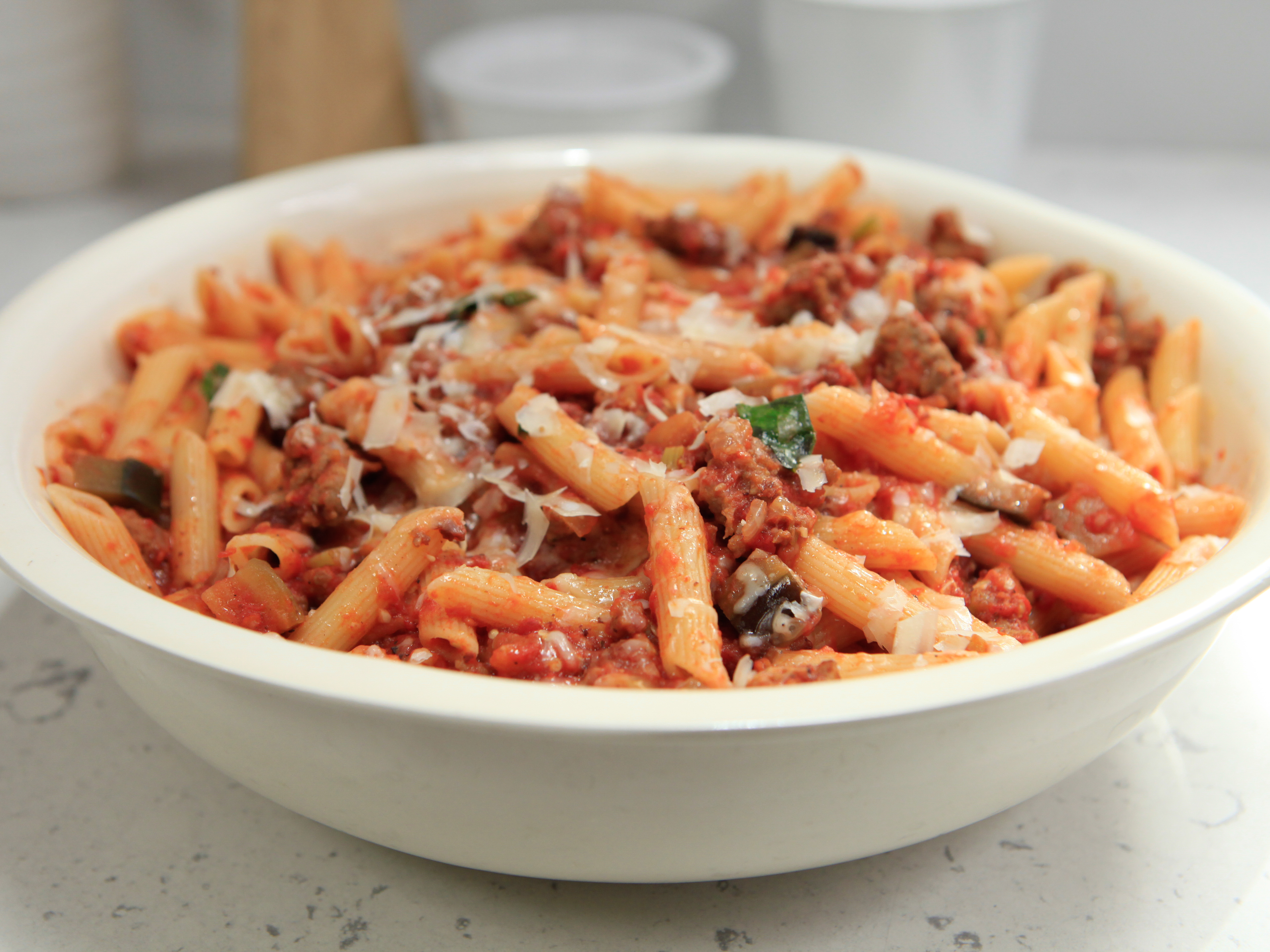 Sweet Sausage and Eggplant Penne Recipe, Rachael Ray