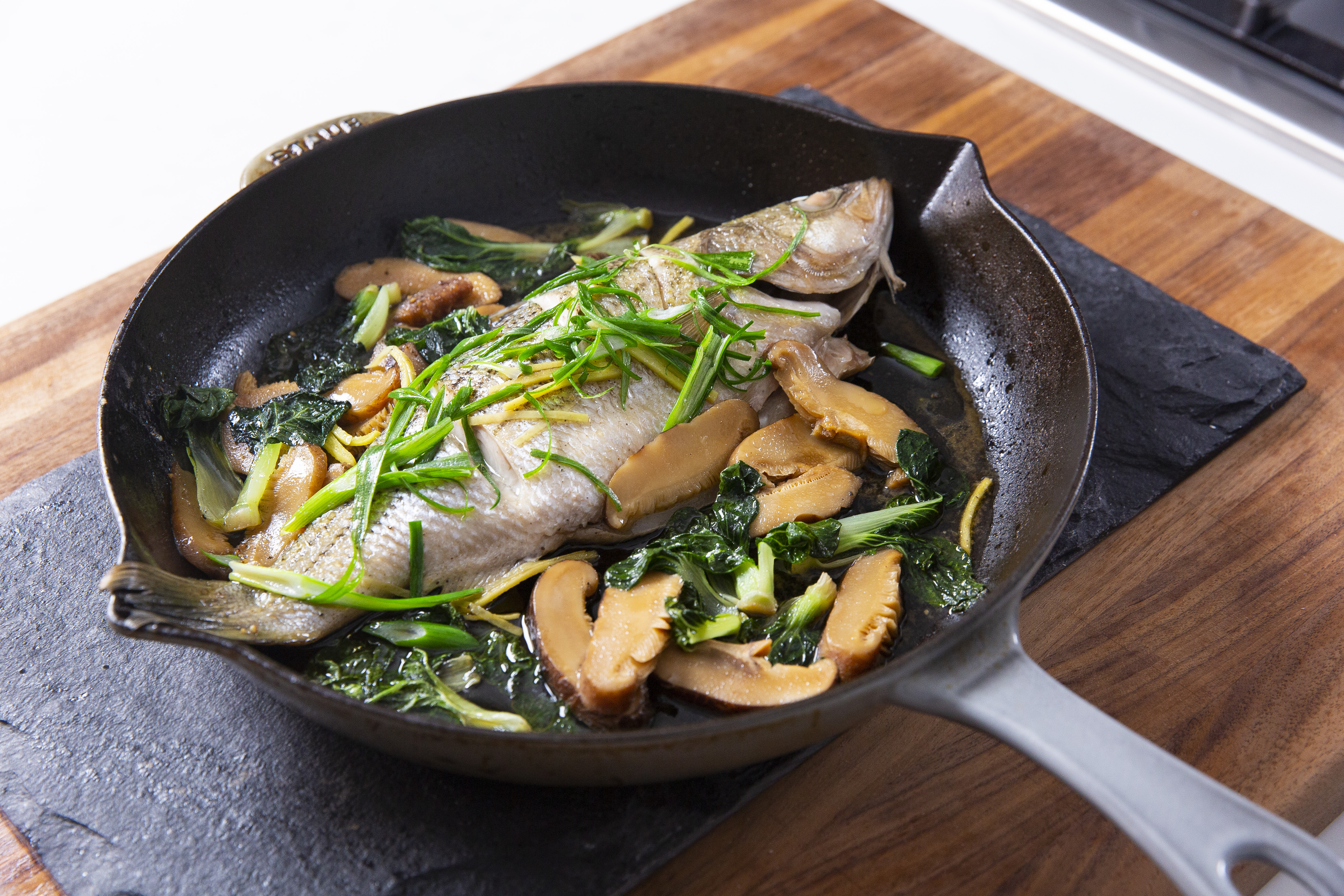 Steamed Striped Bass With Ginger And