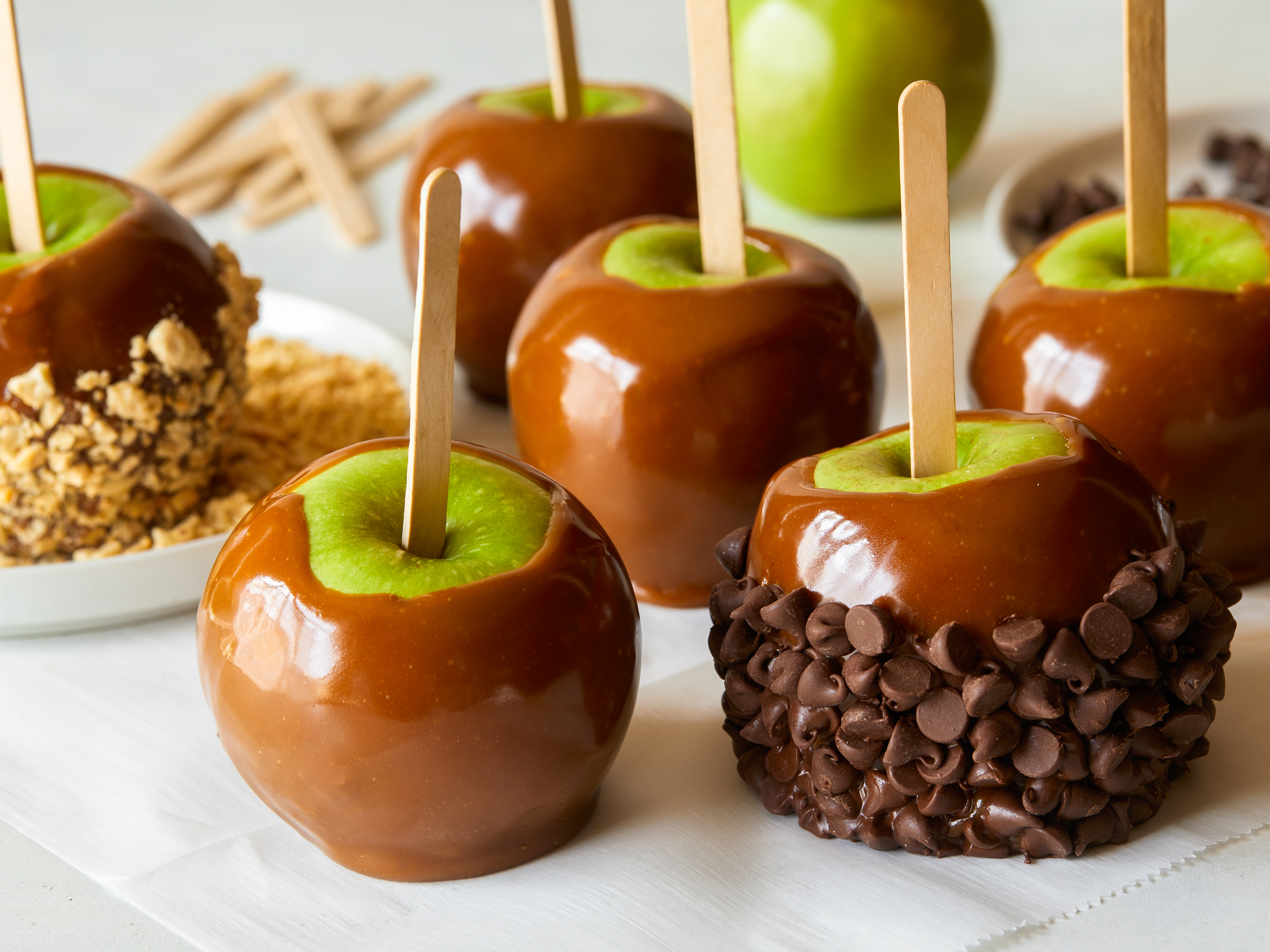 Candy Apple Sticks are used for caramel or candy apples and even