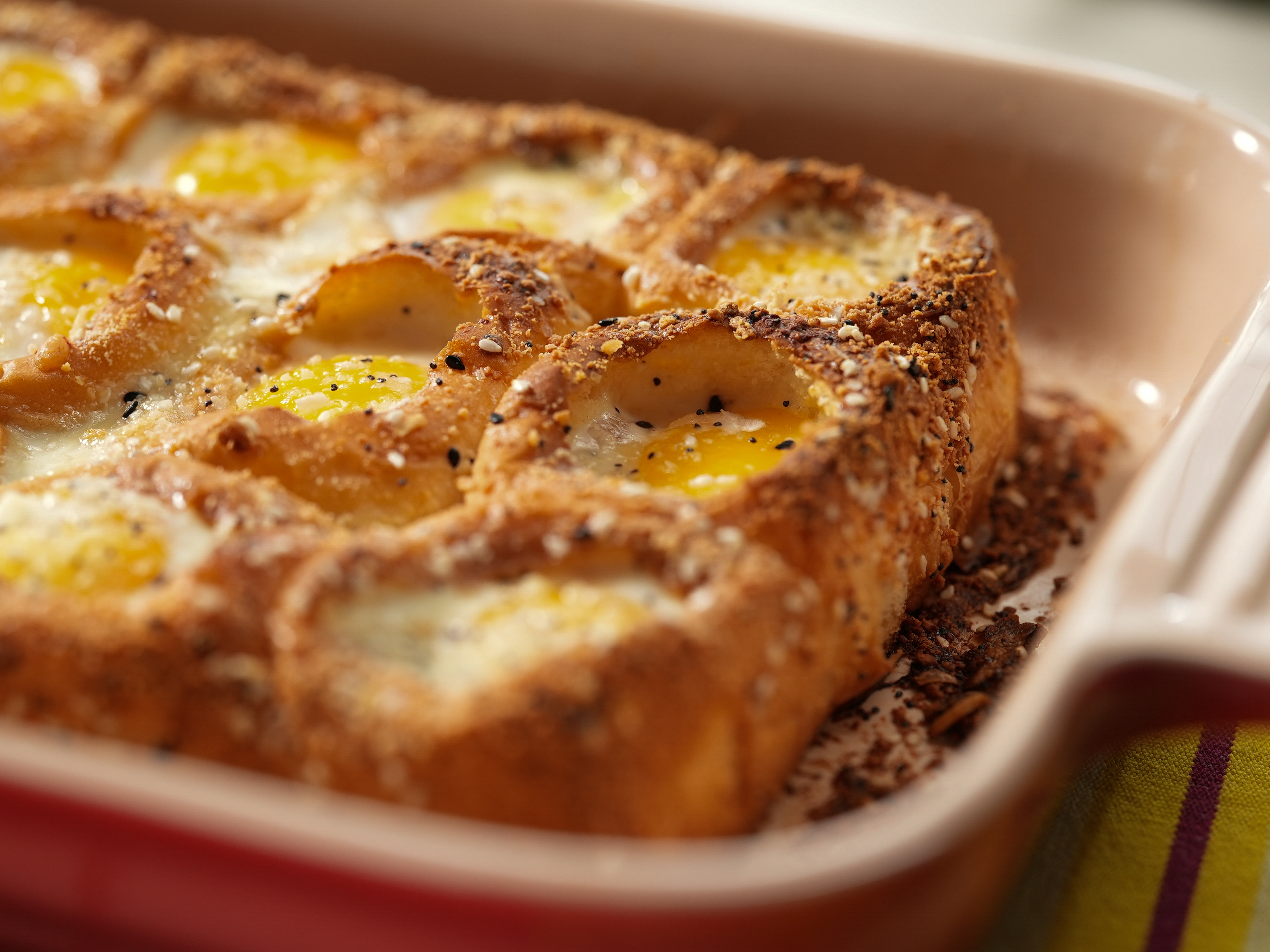 Breakfast Egg Casserole with Bread & Bacon Recipe