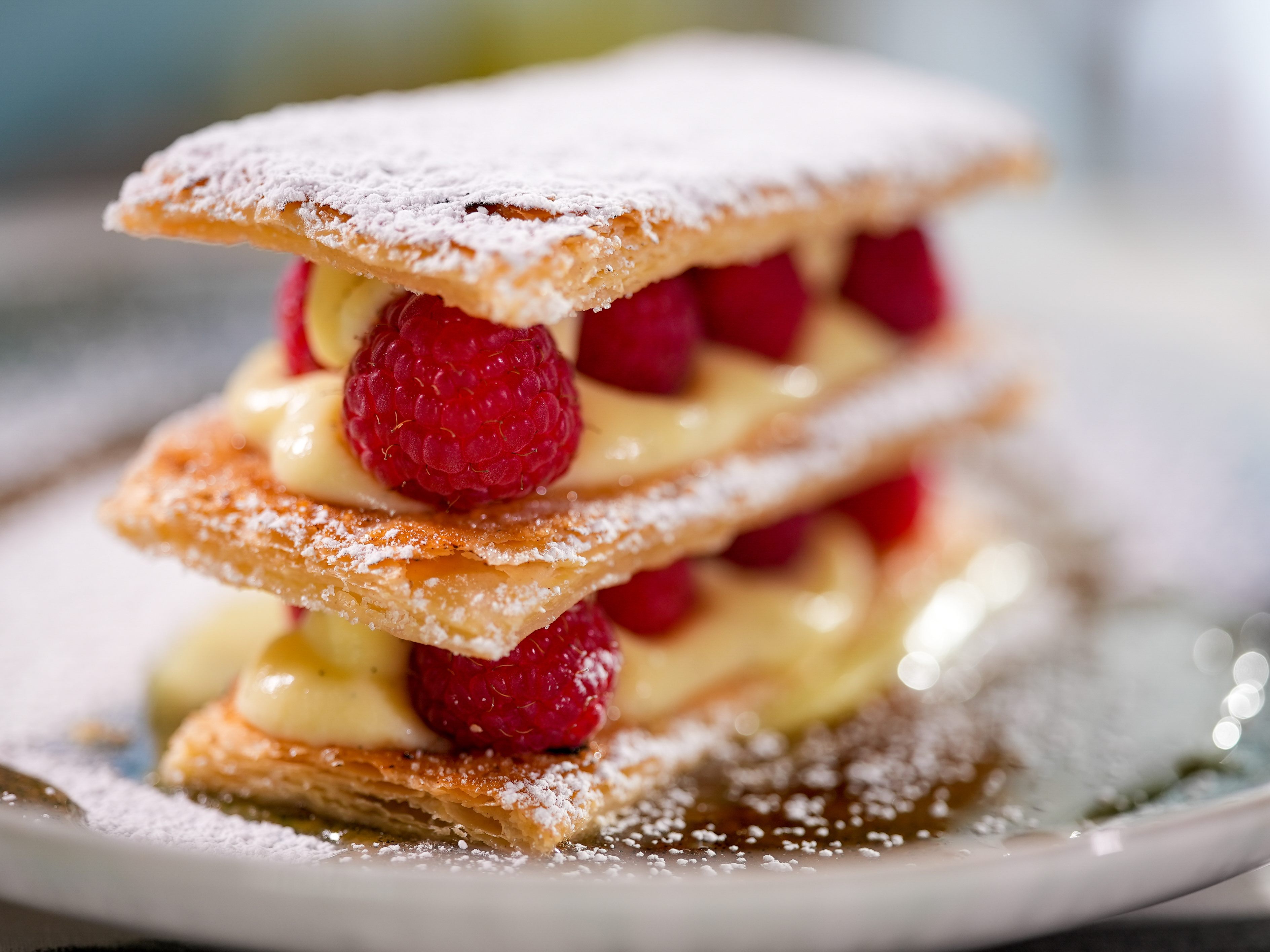Mille-Feuille with Vanilla Pastry Cream and Bourbon Sauce Recipe