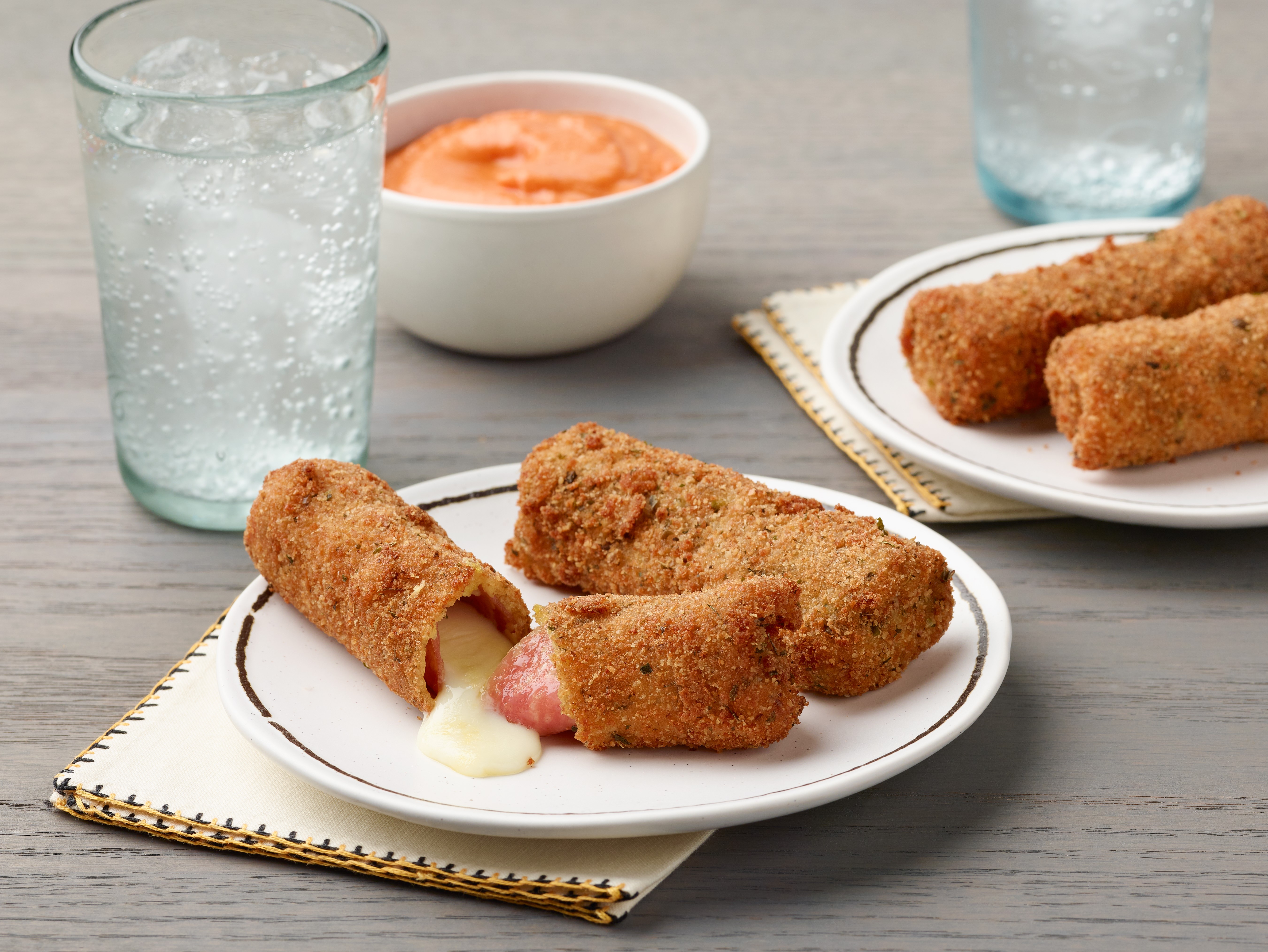 Spicy Salami Mozzarella Sticks with Vodka Sauce Recipe | Alex